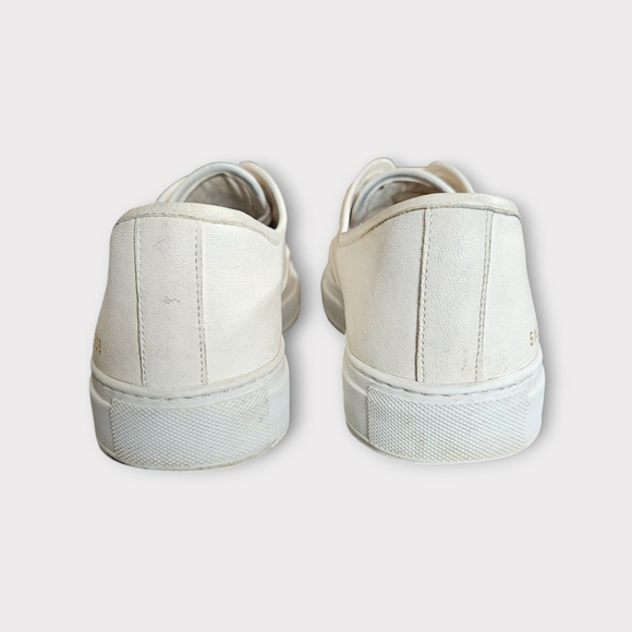 Common Projects Four Hole White/Cream Leather Sneakers - Picture 5 of 8